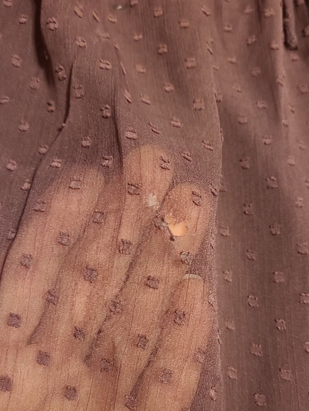 FLAWED-Patrons Of Peace Swiss Dot Burgundy Maxi - Picture 10 of 13